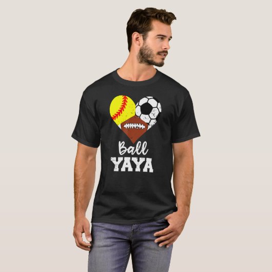 Ball Yaya Heart Softball Soccer Football Yaya 1 T-Shirt (Vorne ganz)