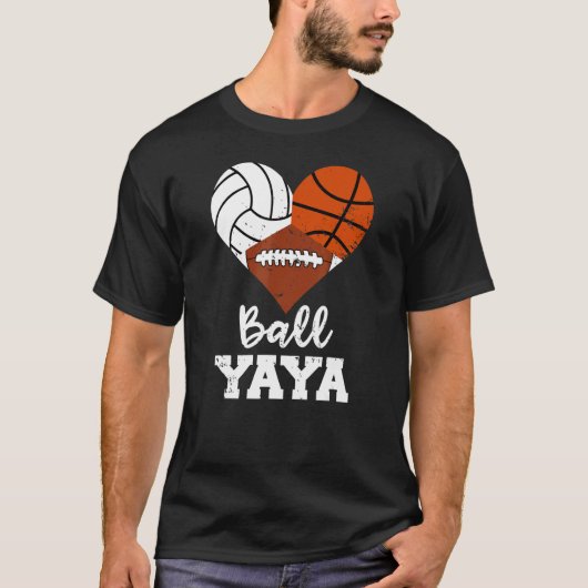 Ball Yaya Heart Volleyball Basketball Fußball Ya T-Shirt (Vorderseite)