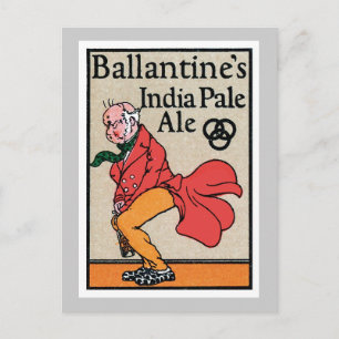 Ballantine's India Pale Ale Vintage Etikett Postkarte
