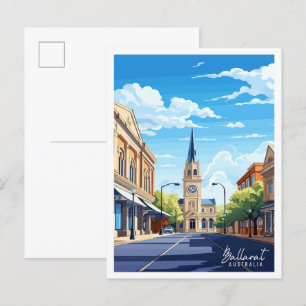 Ballarat Australia Vintage Illustration Postkarte