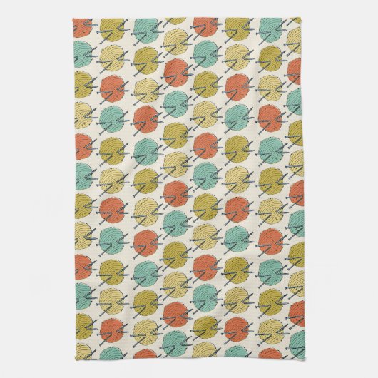 Bälle des Wolle-Musters Geschirrtuch (Vertikal)