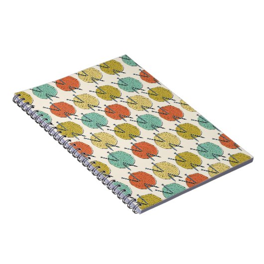 Bälle des Wolle-Musters Notizblock (Rechte Seite)