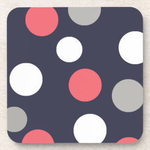 Bälle Kreise Muster Grau Weiß Korallen Pink Getränkeuntersetzer