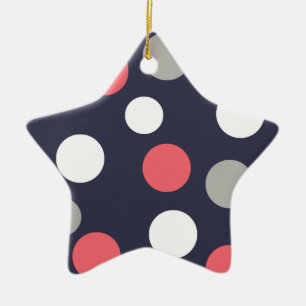 Bälle Kreise Muster Grau Weiß Korallen Pink Keramikornament