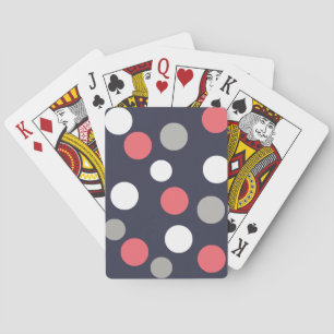 Bälle Kreise Muster Grau Weiß Korallen Pink Spielkarten