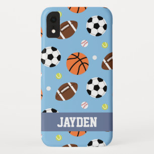 Bälle Sport Motiv Muster für Jungen iPhone XR Hülle
