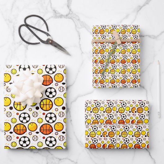 Bälle! Umhüllungspapierblätter Geschenkpapier Set (Vorderseite)