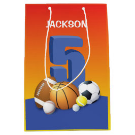 Bälle zum 5. Geburtstag Mittlere Geschenktüte