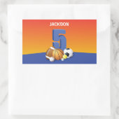 Bälle zum 5. Geburtstag Rechteckiger Aufkleber (Tasche)