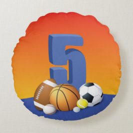 Bälle zum 5. Geburtstag Rundes Kissen