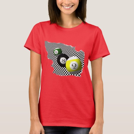 Bällepsychobabble-Spritzen des Pool-3D T-Shirt (Vorderseite)