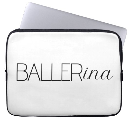 "Baller" Ballerina Laptopschutzhülle (Vorderseite)