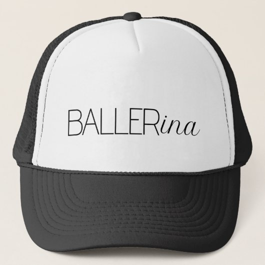 "Baller" Ballerina Truckerkappe (Vorderseite)