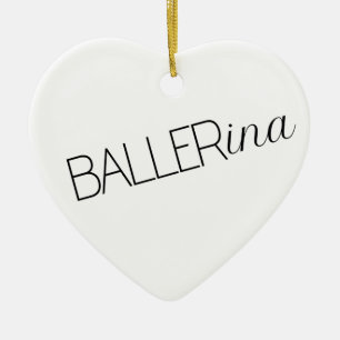 "Baller" Balletttänzerin Weihnachtsbaumanhänger Keramik Ornament