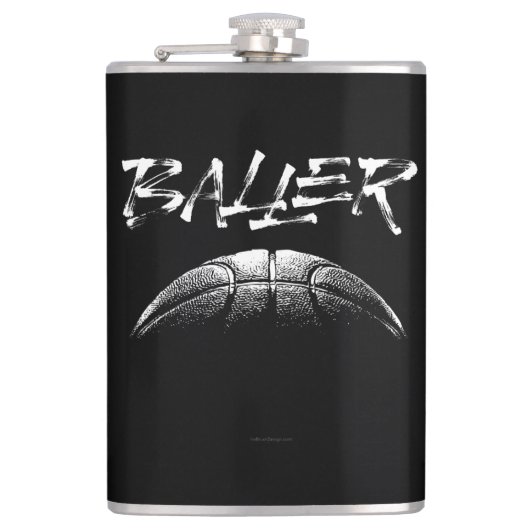 Baller (Basketball) Flachmann (Vorderseite)