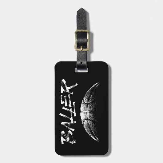 Baller (Basketball) Gepäckanhänger (Vorderseite vertikal)