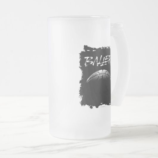 Baller (Basketball) Mattglas Bierglas (VorderseiteRechts)