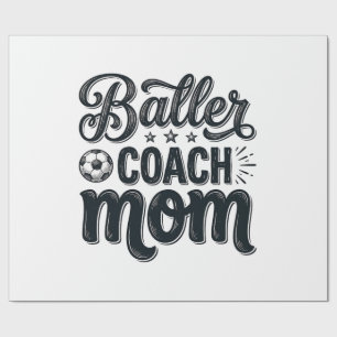 Baller Coach Mom Vintage Fußball-Shirt-Design_1 Geschenkpapier