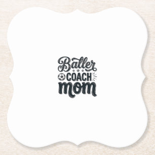 Baller Coach Mom Vintage Fußball Shirt Design_1 Untersetzer