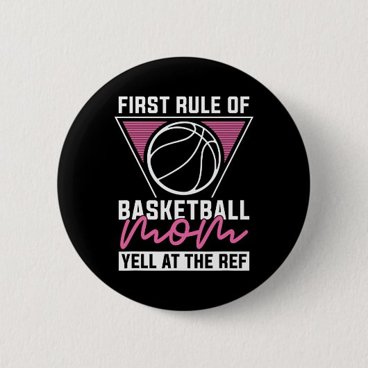 Baller Mother Hooping Bball - Hoops Player Basketb Button (Vorderseite)
