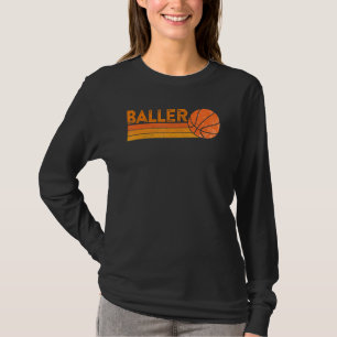 Baller Retro Vintag Sunset Basketball Meme T-Shirt