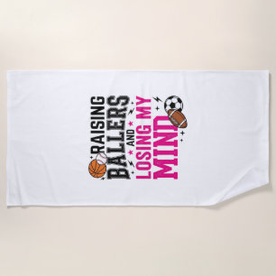 Baller-Sportmutter Vintage T-Shirt Design_ Strandtuch