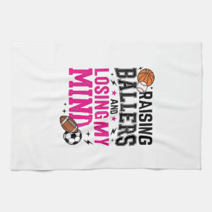 Baller-Trainerin Sport-Mama Vintage T-Shirt Design Geschirrtuch