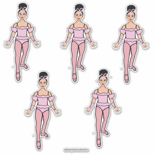 Ballerina 14 Zoll x 14 Zoll Vinyl Stickers #2 Aufkleber (Vorderseite)