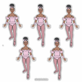 Ballerina 14 Zoll x 14 Zoll Vinyl Stickers #3 Aufkleber
