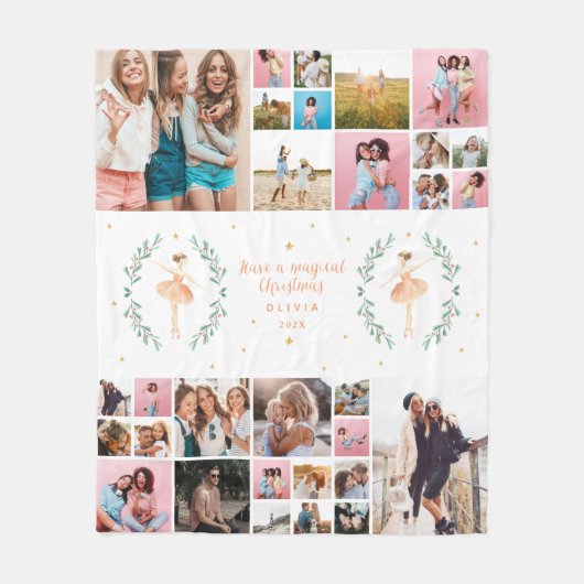 Ballerina 29 Foto Moderne Weihnachtszeit Fleecedecke (Vorderseite)