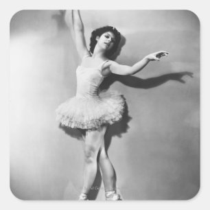 Ballerina 2 quadratischer aufkleber