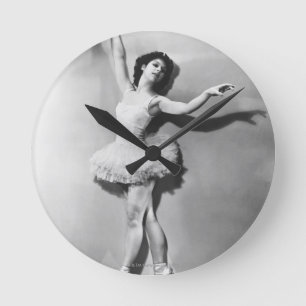 Ballerina 2 runde wanduhr