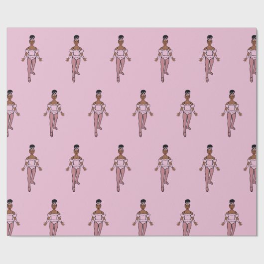 Ballerina 30" x 2,5 m glänzendes Wrapping Paper #1 Geschenkpapier (Flach)