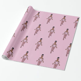 Ballerina 30" x 2,5 m glänzendes Wrapping Paper #1 Geschenkpapier