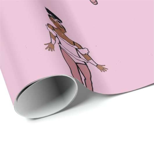 Ballerina 30" x 2,5 m glänzendes Wrapping Paper #1 Geschenkpapier (Rolleneckpunkt)