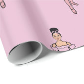 Ballerina 30" x 2,5 m glänzendes Wrapping Paper #2 Geschenkpapier (Rolleneckpunkt)