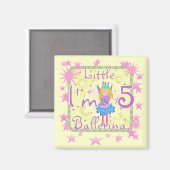 Ballerina 5th Birthday Shirts und Geschenke Magnet (Vorderseite/Rückseite)