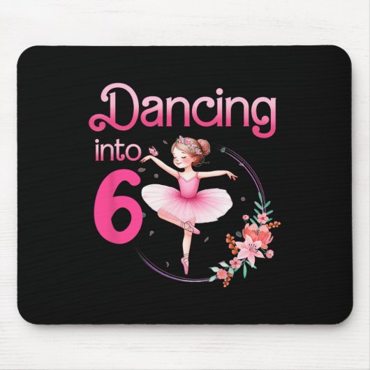 Ballerina 6. Geburtstagsparty Ballet Mousepad (Vorne)