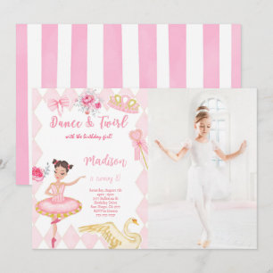 Ballerina 8. Geburtstag Foto-Einladung  Einladung
