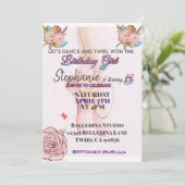 Ballerina ab 5. Geburtstagsfeier Einladung (Stehend Vorderseite)