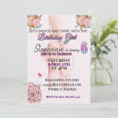 Ballerina ab 6 Geburtstagsfeier Einladung (Stehend Vorderseite)