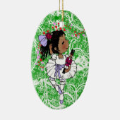 Ballerina-Afroamerikaner-Mädchen entzückend Keramikornament (Rechts)