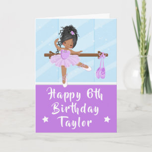 Ballerina Afroamerikanerin Lila Alles Gute zum Geb Karte