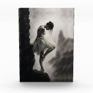 Ballerina am Klippenrand Monochrome Dramatische Ku Fotoblock