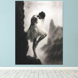 Ballerina am Klippenrand Monochrome Dramatische Ku Leinwanddruck