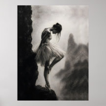 Ballerina am Klippenrand Monochrome Dramatische Ku
