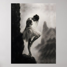 Ballerina am Klippenrand Monochrome Dramatische Ku Poster