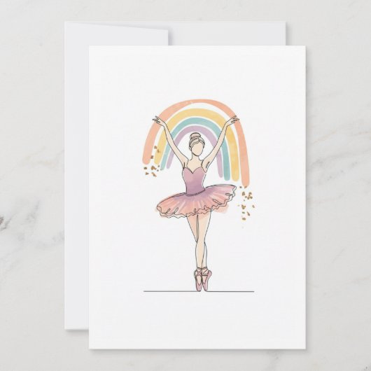 Ballerina and Rainbow Einladung (Vorderseite)