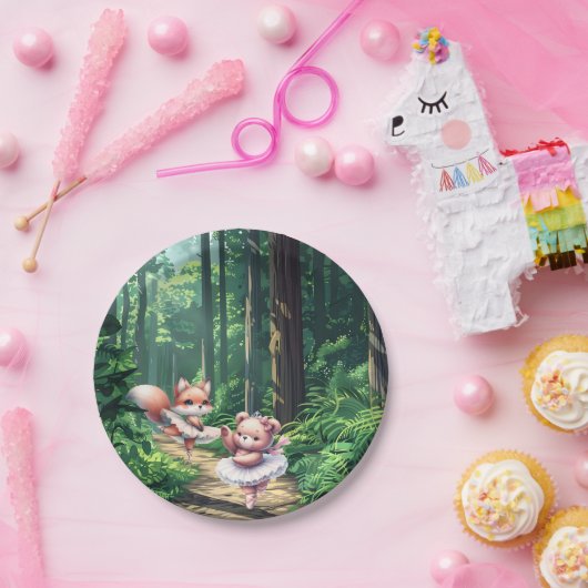 Ballerina animals pappteller (Party)