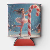 Ballerina Anime Girl & Candy Cane Weihnachten Dosenkühler (Vorderseite)